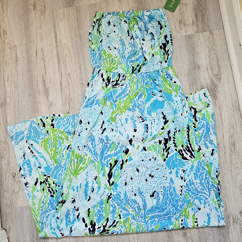 Nwt Lilly Pulitzer Marlisa Strapless Maxi Dress In Spa Blue Xs - Picture 3 of 8